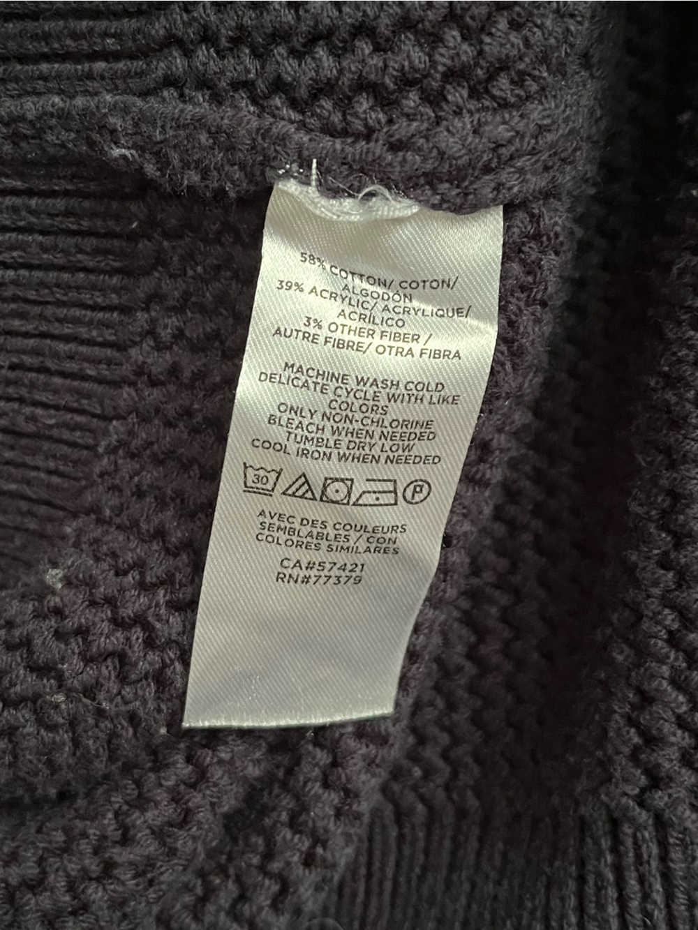 ANN TAYLOR women’s Navy Ribbed Crewneck Sweater - Picture 8 of 10